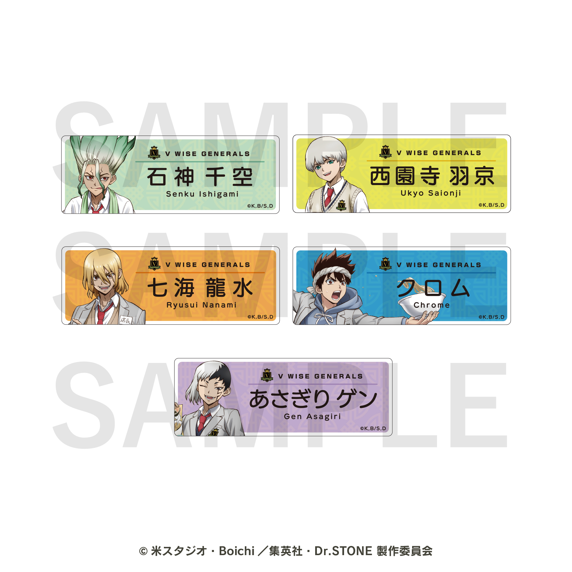 Dr.STONE　トレーディングネームプレート　全5種BOX